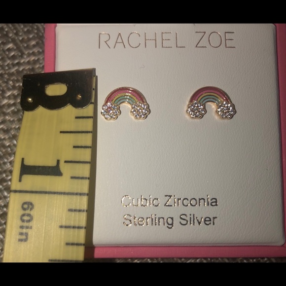 Rachel Zoe Cubic Zirconia 🌈Rainbow Stud Earrings - Picture 5 of 5
